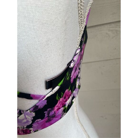 Victoria Secret Pink Strappy Racerback Bra size M Pink/ Multi / Floral Sports - Picture 12 of 12